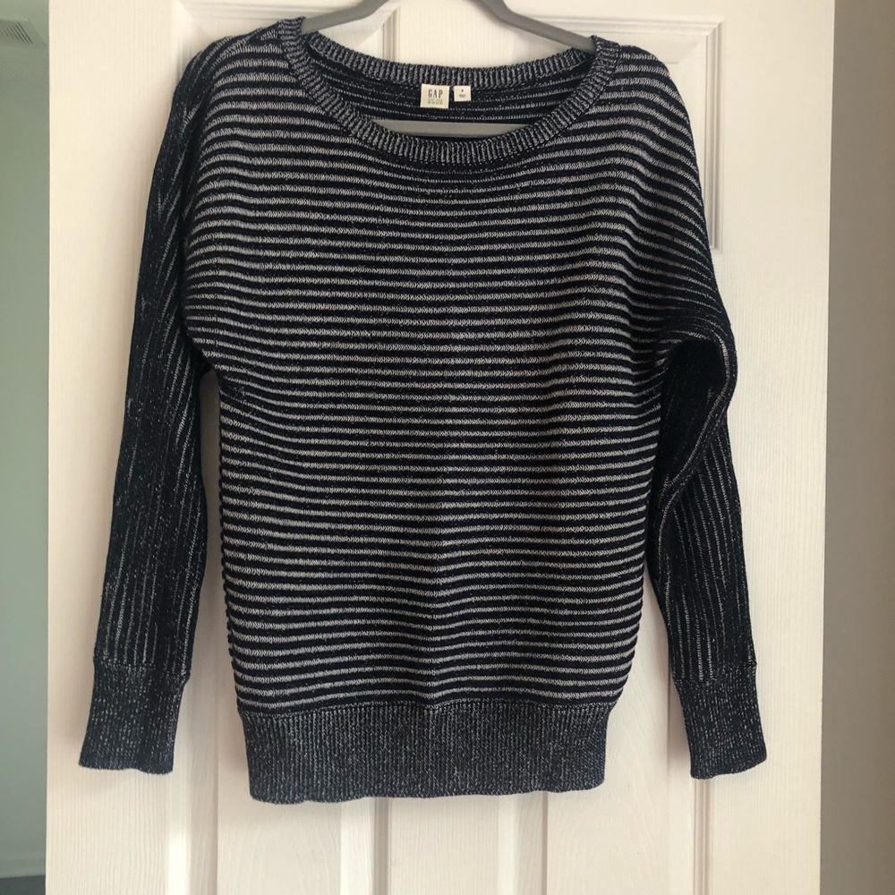 Gap navy and white ladies sweater, small